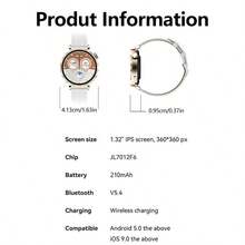 PANDA Reloj inteligente GT5 MINI, modelo para mujer, IP68 resistente al agua, pantalla IPS de 1.32", batería incorporada de 210mAh, esfera multilingüe, compatible con Android/iOS, reloj inteligente ultrafino, compatible con llamadas/notificaciones de SMS, monitoreo de sueño, GPS, NFC, podómetro, detección de ruido, modos deportivos, regalo para mujeres/hombres/parejas/amigos/cumpleaños - Ver 11