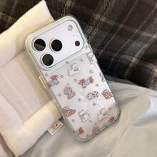Funda de teléfono con estrellas azules transparentes y brillo en relieve, adecuada para 17 Pro, 16, 13/15 con brillo transparente, a prueba de golpes 14, apta para 17, con estilo lindo, creativo, geométrico, de dibujos animados, adorable, fresco, de nicho, estilo Ins - transparente - Ver 5