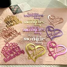 1pc/3pcs/6pcs Acrylic Flower & Butterfly Mother's Day Cake Topper, Suitable For Mother's Day, Mom's Birthday Party DIY Cake & Dessert Decoration - Multicolor - View 4