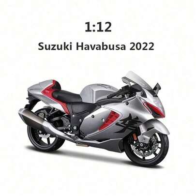 Maisto Mô hình xe máy Suzuki Hayabusa 2022 tỷ lệ 1:12 bằng kim loại đúc, đồ chơi mô phỏng xe, đồ sưu tầm, phiên bản bìa cứng, quà tặng Giáng sinh/Sinh nhật cho nam giới.