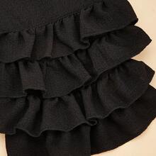 1pc Luxury Suspender Multilayer Ruffle Dress For Pets, Fashionable & Elegant Wedding Season Dress For Cats & Dogs, Soft & Breathable Animal Clothing, Lightweight & Comfortable Outfit For All Seasons - Black - View 5