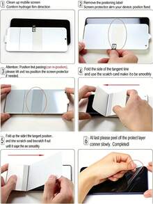Android Phone Film Phone Screen Protector 2pcs Ultra Soft Non-Damaging Screen Protector, Rounded Edges, High-Grade Hydrogel Film, Physical Structure Enhances Scratch & Abrasion Resistance, Daily Use Friction & Impact Won't Easily Damage Film. High-Clarity High-Transparency Optical Base Material, Excellent Light Transmittance, Clear & Distortion-Free Screen Display, Smooth & Comfortable Touch Feel, Fast & Precise Touch Response. - Clear - View 8