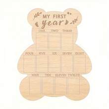 Album ảnh kỷ niệm 2D hình gấu bằng gỗ, thích hợp để lưu giữ ảnh kỷ niệm 12 tháng tuổi của ngôi sao K-Pop. - A - Xem 4