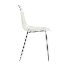 Table And Chair Set. Luxury 88cm Tempered Glass Dining Table + 4 Clear Plastic Dining Chairs. Modern And Minimalist Set Of 1 Table And 4 Chairs, Ideal For Small Dining Rooms. - Silver - View 8