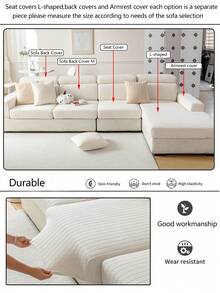 1 tấm bọc ghế sofa co giãn, chống trượt, phủ toàn bộ bề mặt, dùng được cả bốn mùa, chất liệu vải dày dặn, có thể giặt máy, chống bụi, thân thiện với thú cưng, có thể điều chỉnh kích thước cho phòng ngủ, văn phòng, phòng khách, ghế sofa hình chữ L và ghế sofa 1/2/3/4 chỗ ngồi. - Màu be - Xem 11