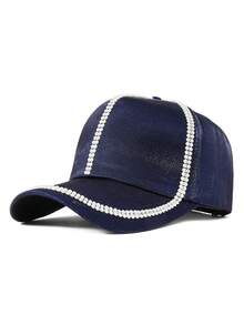 1pc Y2K Style Vintage Baseball Cap With Pearls, Women's Accessory, Summer Golf Hat, Dad Hat, Adjustable Classic Low Profile Solid Color Cap, Unisex Outdoor Sun Hat, Fashion Casual American Style Denim Hat, Perfect Gift Choice - Baseball Cap - View 14