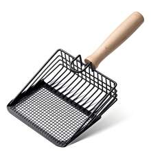 1PC Black Round Hole/Grid Wooden Handle Garden Soil Sifter, Succulent Flower Soil Sifting Tool With Filter Net, Gravel Separation Filter Shovel, Multi-Function Portable Handheld Soil Filtration Sieve For Home Balcony Plants Repotting And Aeration - Wooden Handle Soil Sieve - View 12