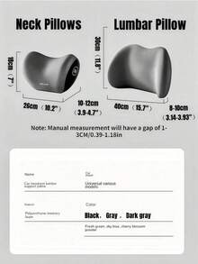 Reposacabezas de coche, soporte lumbar, almohada de hombro, almohada de coche, cojín de respaldo de cintura de algodón con memoria, productos automotrices para el hogar - Almohada lumbar negra - Ver 3