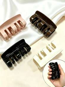 1/6pcs Soft Curved Hair Clips, Smooth & Glossy Thick, Minimalist Fashion Versatile, Anti-Collision High Elasticity, Protect Occiput, Suitable For Women & Girls In Autumn/Winter, For Daily Outing, Sports, Washing, Makeup, Etc. (Colors: White, Beige, Khaki, Red, Coffee, Black) Summer Outfits Claw Clips Beach Accessories Vacay - Multicolor #6 - View 10