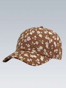 1pc Fashionable Unisex Baseball Cap, INS Style, Couple Printed Street Casual Hat, Outdoor Sports Cap For Women, Spring/Summer - Flower - View 4