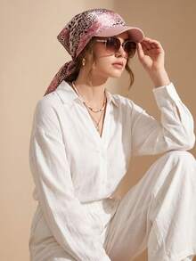 1 chiếc khăn trùm đầu bằng satin kiểu Bohemian in họa tiết da báo/paisley dành cho nữ, mũ tam giác mềm mại, khăn trùm đầu chống nắng mùa hè, mũ trùm đầu thanh lịch, thích hợp cho kỳ nghỉ hè ở bãi biển và khi điều trị hóa trị. - Nhiều màu - Xem 7