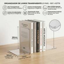 Kit Of 2 Efficient Organizer Book Holders For Bookshelves, Functional Design, High Durability - L - View 2