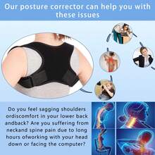 Comfortable Breathable Posture Corrector - Adjustable Corrector - Seamless Back, Spine, Neck And Shoulder Support - Suitable For Daily Wear - Clavicle Stabilization - Promotes Healthy Posture, Prevents Hunchback - Unisex Training Vest - Black - View 11