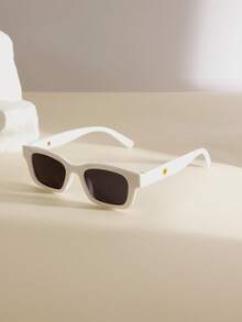 2pcs Retro Street Style Rectangular Small Frame European & American Women's Fashion Glasses, Suitable For Daily Wear, Summer Beach, Street Style, Vacation, Sports, Driving, Festivals, Beach, EDM, Street Style, Fishing, Outdoor Activities, Decorative Street Photography - 2 Black and White - View 3