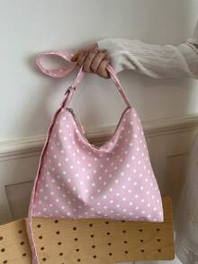 Spring New Arrival Niche Design Casual Women Large Capacity Tote Bag, College Student Shoulder Bag - Pink - View 5