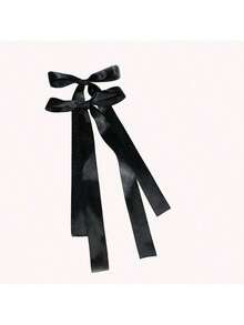 2 chiếc kẹp tóc ruy băng đen, phụ kiện tóc hình nơ - màu đen - Xem 3