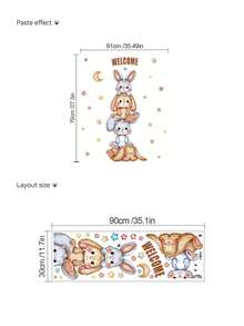mama look 1pc Large Size PVC Removable Wall Sticker, Cartoon Animals Totem Pole Design Featuring Bears, Foxes, Mice, Lions, Birds, Rabbits Under Moonlight, 4 Peeking Dinosaurs, Animals Peeking In Sunshine, Suitable For Bedroom, Living Room, Study, Dining Room, Predicted For Home Wall Decor, Room Decoration - Multiple Styles - View 9