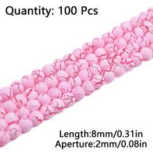 100 hạt acrylic tròn nứt, vật liệu làm đồ trang sức thủ công DIY - Hạt cườm bị nứt - Xem 8