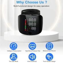 MOOD LIGHT 1pc Wrist Blood Pressure Monitor With LCD Display, Adjustable Cuff, Pulse Rate Detection & Irregular Heartbeat Alarm - Blood Pressure Measurement | USB Charging | Sound Playback Function, The Best Gift For Family And Friends - 阿爾卑斯灰 - 查看 3