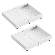 2pcs Teleskopschublade, Einstellbare Breite 32-52*42*7.5cm, Kohlenstoffstahl Schubladen Organizer Küche, Pull Out Cabinet Drawer Organizer, Küchenschrank Schrank Organizer Ausziehbar - Weiss - Übersicht 4