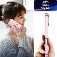 奢华金属漆软TPU手机壳，兼容 16、16 Plus、17、17e、17 Pro、17 Pro Max、7/8/SE2/SE3、7 Plus/8 Plus、XR、11、16e、16、16 Pro、16 Plus、16 Pro Max，防摔磁吸保护套 - 玫瑰金 - 查看 5