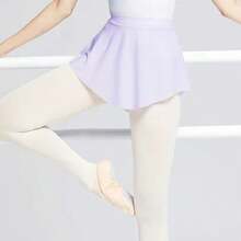 Women Ballet Skirts Dance Short Skirts High Slit Skirt Ballerina Adult Teen Ballet Dancing Dress Soft Mesh Elastic Skirt - Mauve Purple - View 5