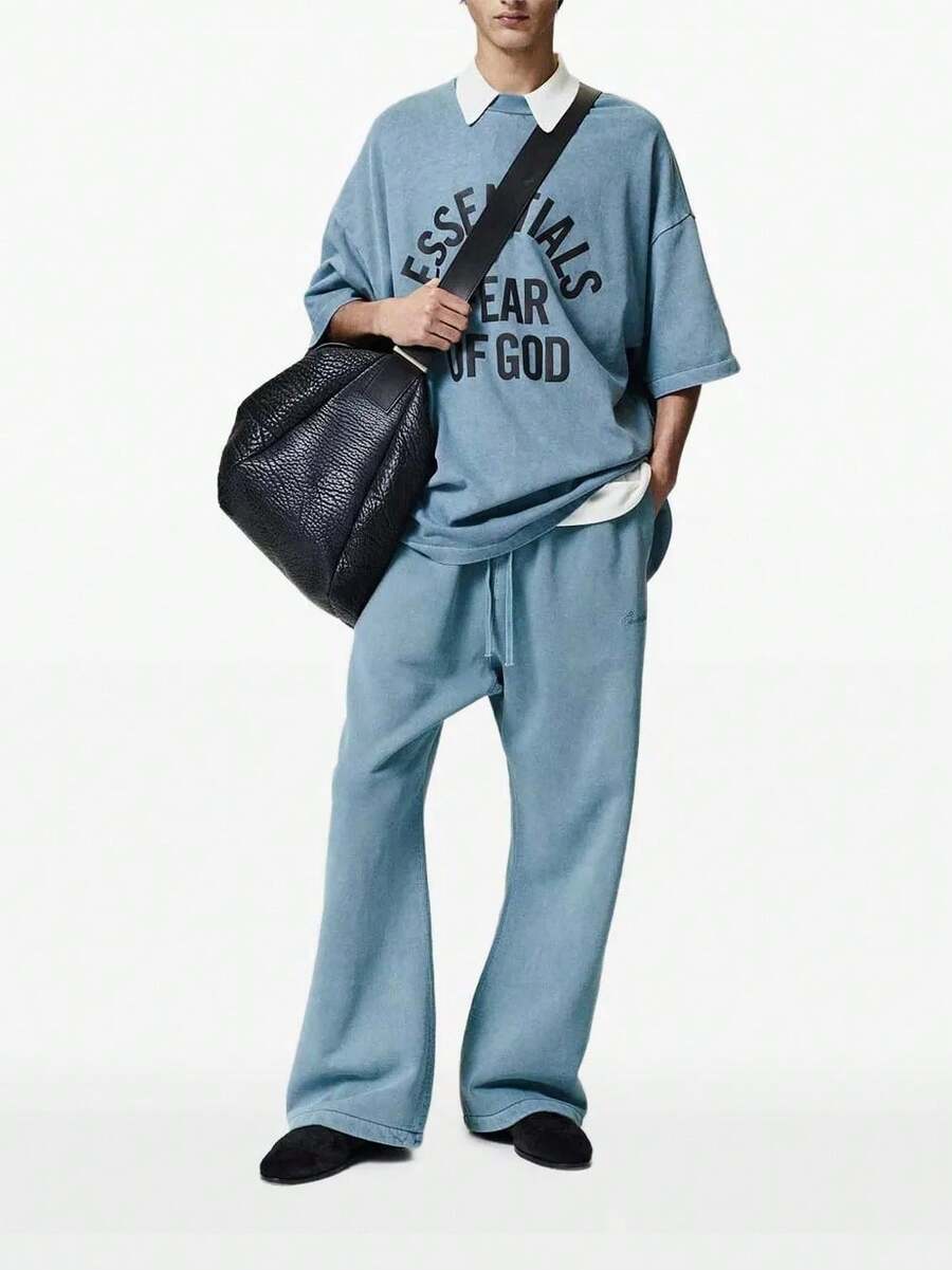 FEAR OF GOD ESSENTIALS - Men Campus 90'S Short Sleeve Tee - FADED COASTAL - View 1