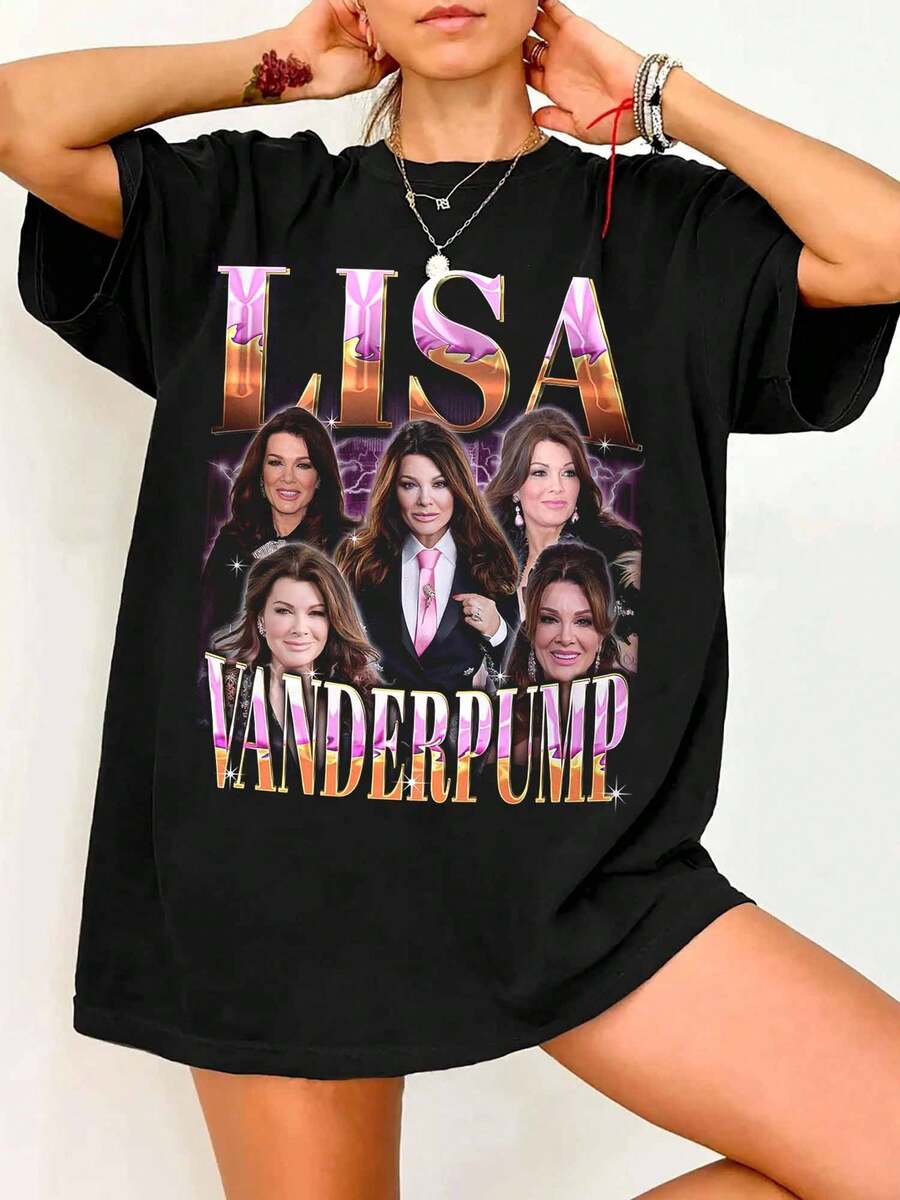 Lisa Vanderpump Vintage 90s Bootleg T-Shirt Retro Reality TV Graphic Tee - Black - View 1