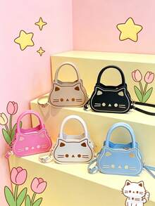 1pc This Cute And Sweet Cartoon Kitten Mini Handbag Is A Unique Design Suitable For Various Occasions. Versatile And Easy To Use, It'S Perfect For Outdoor Activities, Playtime, Commuting, And More, Making It A Perfect Gift For Teenagers. - Multicolor - View 2