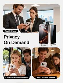5 piezas - Protector de pantalla de vidrio templado con privacidad para iPhone 16 Pro Max, protección contra caídas de grado militar, dureza 9H, protector de pantalla con privacidad, fácil instalación, compatible con fundas de teléfono, sin burbujas ni bordes blancos, protección completa para la pantalla y la privacidad - Negro - Ver 4