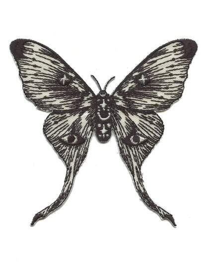 1pc Magic Moon Moth Patch Episodic Drawing Mythology Embroidered Iron On