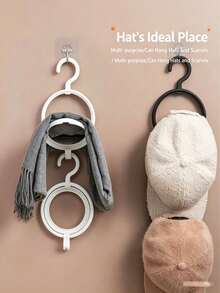 2pcs Hat Rack, Scarf Organizer Hooks, Wall-Mounted Cabinet Door Storage Rack, Over-The-Door Hanger, Hat Storage Accessories, Bedroom/Living Room/Dorm Supplies, Home Organization And Storage Items - MultiWarna - View 3