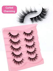 5 Cặp mi giả 3D dày, cong, mềm mại, tạo hiệu ứng ướt, liền mạch, trông tự nhiên, có thể tái sử dụng, phù hợp cho người mới bắt đầu. - Xem 6