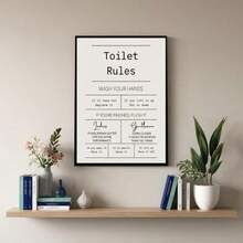 Single Toilet Rules Artwork - Digital Prints For The Bathroom - Wall Decor For Restrooms - Home Printable Art - Unframed Bathroom Prints - Cartoon - View 5