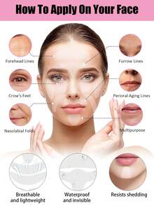 64pcs Face Lifting Tapes And Bandages, Including 60/40/20 Pcs Invisible Face Tapes And 4 Adjustable Straps, Suitable For Women And Men To Cover Neck, Jawline And Double Chin Area, Reusable And Fragrance-Free, Can Cover Imperfections, Lift And Tighten Skin, Instantly Sculpt Facial Contours, Lightweight And Breathable, Anti-Wrinkle, Essential Y2K Goth Style Travel Accessory. - Multicolor - View 3