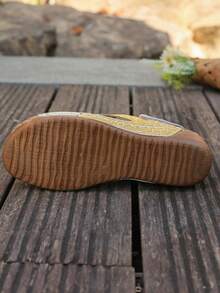 Sandal Selop Wanita Motif Bunga Bordir, Hak Wedges Empuk yang Nyaman, Sol Poliuretan yang Bernapas, Berbagai Motif, Sepatu Pantai, Sepatu Musim Panas - Emas dan perak - View 6
