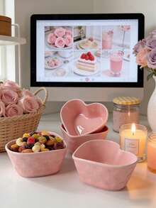 Bộ 1/4 bát sứ hình trái tim cổ điển, bát đựng thức ăn, bát đựng hạt, bát tráng miệng, bát kem, bát salad trái cây, bát cơm gia đình, bát salad và bánh pudding, bát sứ dùng trong bữa ăn, và bát ăn nhẹ độc đáo, sáng tạo - Món quà hoàn hảo cho Ngày của Mẹ và Ngày Valentine. - Nhiều màu - Xem 10