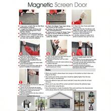 1 Pack Magnetic Screen Door, White Striped ThickenedMaterial, Self-Adhesive & Easy To Install, Mosquito & FlyProof Breathable Curtain, Pet Friendly, Fits For Living Room,Bedroom, Balcony, Front Door, Garage Door - Durable HomeDecoration - White Handmade Stripes - View 9