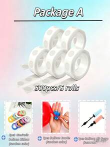 双面胶点，透明气球胶点，可移除胶点，气球工艺胶点，圣诞派对礼物 - 彩色 - 查看 4