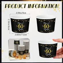 10/20/40pcs 30th 40th 50th 60th Birthday Party Cups Black Gold Disposable Paper Cups For Men And Women Birthday Wedding Anniversary Party Decorations 50th Birthday Party Decorations 30 Year Old Birthday Decorations - Black - View 3