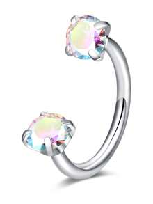 AVYRING 1 chiếc khuyên mũi bằng thép không gỉ với đá Cubic Zirconia tròn và rất sáng bóng – Có màu vàng và bạc, hoàn hảo cho sử dụng hàng ngày, dự tiệc và kỳ nghỉ – Phụ kiện trang sức cơ thể dành cho nữ, quà tặng cho bạn bè (Độ dày chốt 1mm) - Nhiều màu - Xem 5