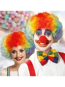 Wig Badut Warna-warni, Warna Acak, Satu Ukuran Cocok untuk Sebagian Besar Orang, Perlengkapan Permainan Kostum, Kebanggaan, Gaun Pesta - MultiWarna - View 4