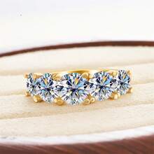 1 chiếc nhẫn bạc S925 đính đá Moissanite tròn 3.6ct, trang sức nhẫn đính hôn/cưới cho nữ, đeo hàng ngày, kèm hộp quà. - A 3.6CT - Xem 4