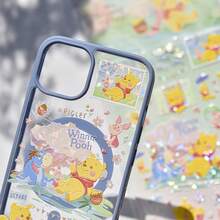 Hình dán hoạt hình Winnie the Pooh màu vàng dễ thương, chính hãng Disney, họa tiết dập nổi 3D, dùng được cho điện thoại, laptop, sổ tay, bình nước, đa năng. - màu đen - Xem 3
