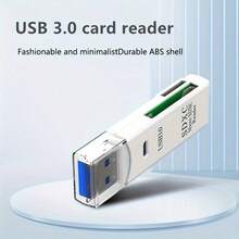 迷你高速二合一多功能读卡器，USB 3.0 Micro SD/TF 卡闪存驱动器适配器 - 白色 - 查看 8