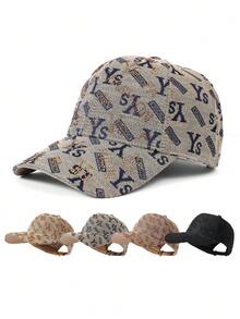 1pc Y2K Style Vintage Baseball Cap, Letter Pattern, Women's Accessory, Summer Golf Hat, Dad Hat, Adjustable, Classic Low Profile Solid Color Cap, Outdoor Sun Hat, Unisex Fashion Casual American Style Denim Hat, Perfect Gift Choice, Wide Brim Snapback Cap Suitable For Daily Casual Wear Men And Women - Baseball Cap - View 2
