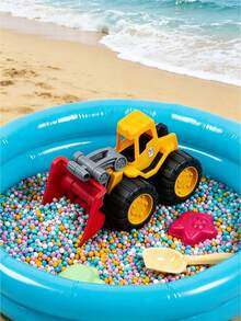 Inflatable Double Ring Mini Splash Pool/Thickened Soft Edge Design/"Dopamine" Color/Home Essential/Size 60cm X 14cm - Capacity 21L/Can Be Used As A Floating Tray For Large Swimming Pools (Can Hold Towels And Sunscreen)/Inflatable PVC Pool/Reusable/Space-Saving Inflatable Design - Multicolor - View 3