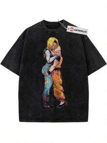 al y trasero, camiseta holgada informal de verano, tela transpirable lavable a máquina, regalo perfecto para fans del anime, estilos hip-hop geniales, camisetas gráficas de anime para mujer. - Negro - Ver 5