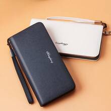 1pc Men's Fashion Classic Long Wallet, Business Casual Large Capacity Zipper Wallet, Multi-Function PU Leather Card Holder, Portable Coin Purse For Daily Use. Provides Multiple Color Options, With 8 Card Slots, 1 Zipper Pocket And 4 Bill Compartments, An Excellent Gift Choice For Men. - Multicolor - View 12