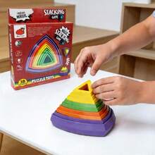 Rainbow Triangular Layered Puzzle Toy, Educational Handicraft Toy To Relieve Stress And Provide Thinking Space - Multicolor - View 4